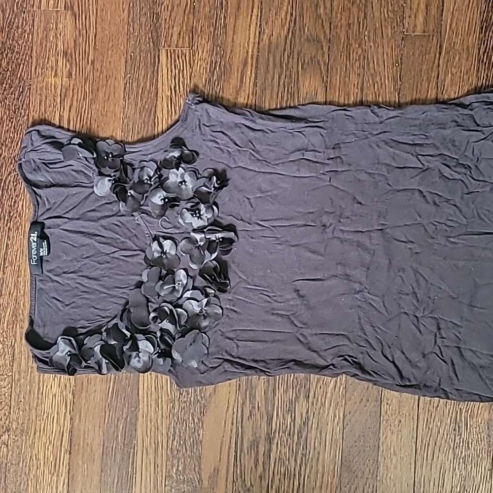 Women's tank top with floral embellishments